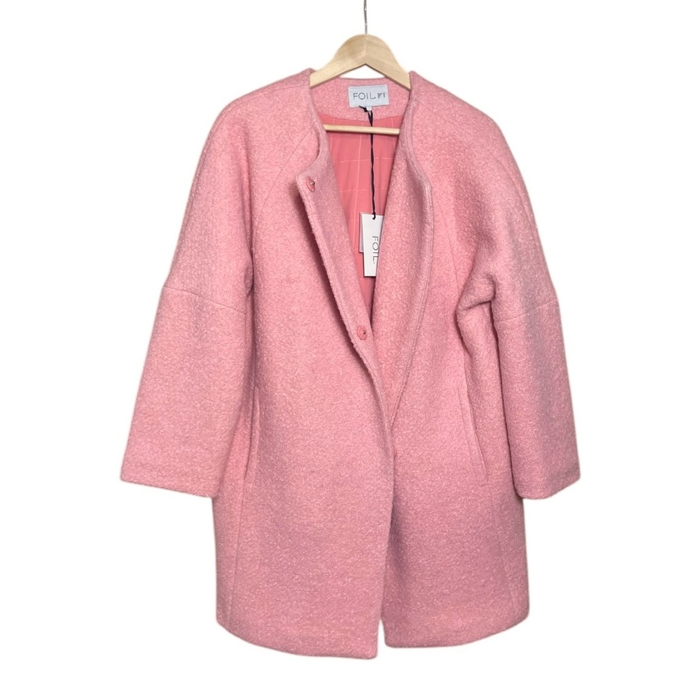 NWT Wool Blend FOIL Brand New Zealand Pink Women's Swing Coat Jacket Sz 10